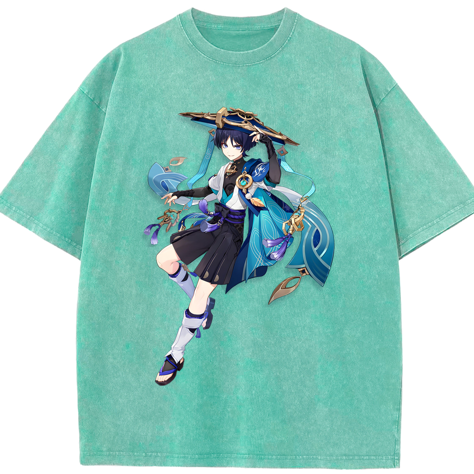 げんし神 さんペい genshin Sanpei 綿100% ヴィンテージ風 半袖Tシャツ（フロントプリント）